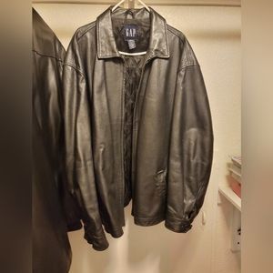 Mens black leather jacket